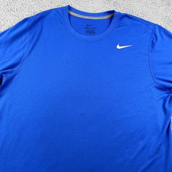 Nike Other - Nike Shirt Mens Large Blue Dri Fit Athletic Training Short Sleeve Swoosh Top